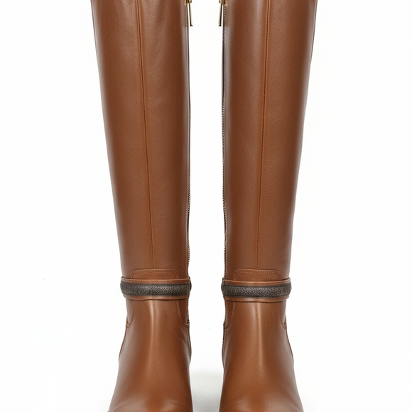 Michael Kors Brown Leather Over the Knee Boots - Picture 6 of 8